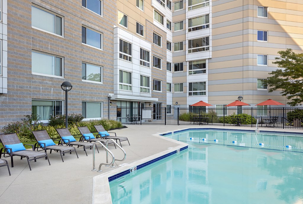 our apartments offer a swimming pool and outdoor furniture