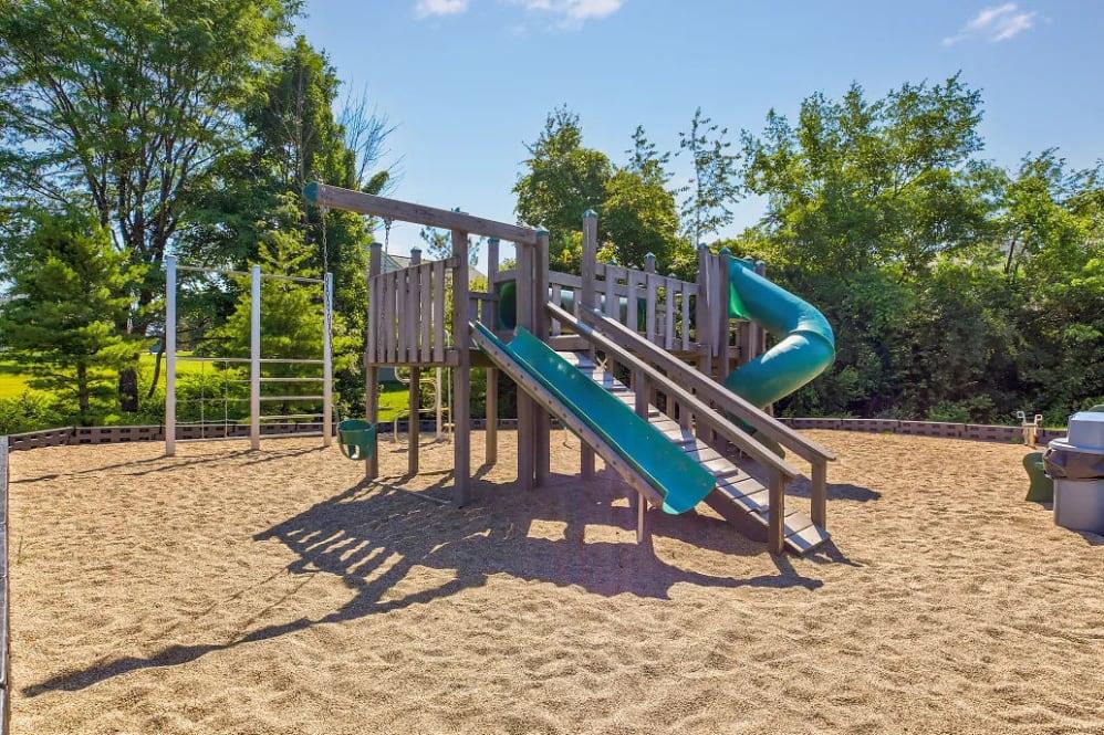 a playground with a slide and a