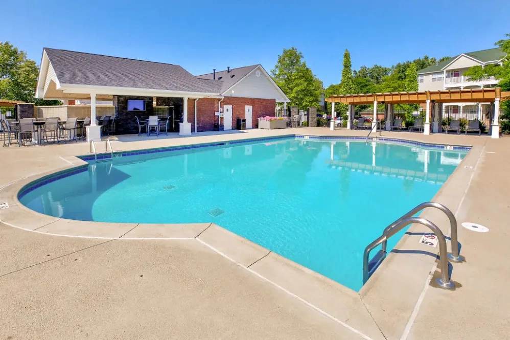 the swimming pool at the apartments for rent