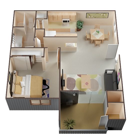 One Bedroom Floor Plan