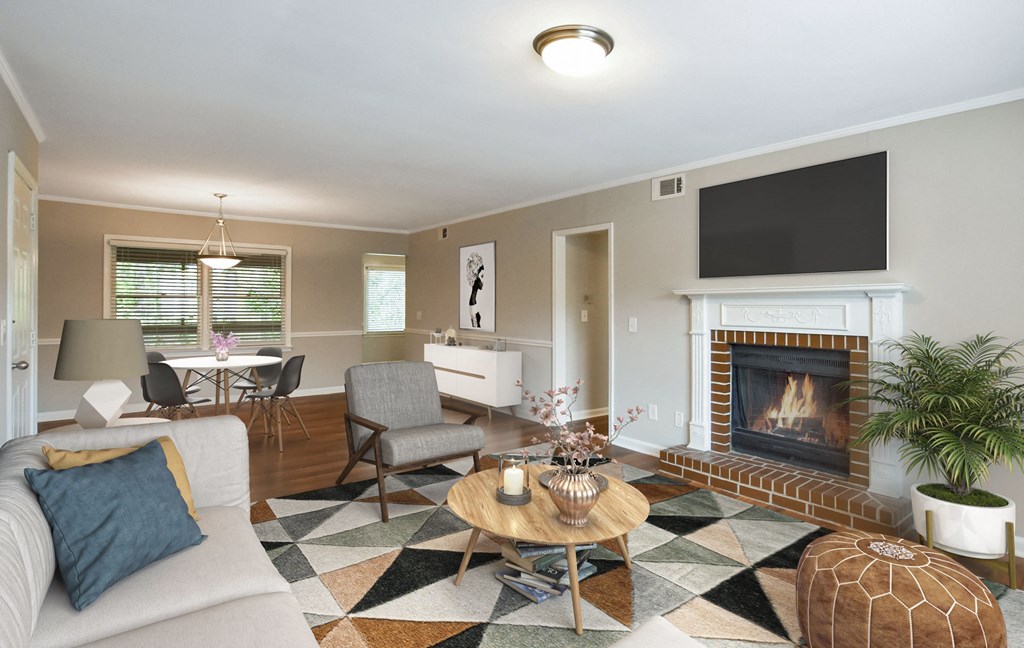 Modern Living Room at The Villas on Briarcliff, Atlanta GA 30329