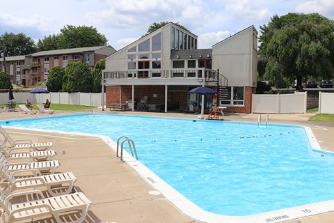 the swimming pool at our apartments