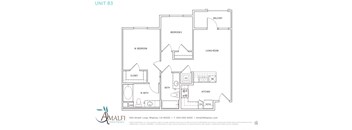 Amalfi Milpitas CA 2 Bedroom B3 Sq Ft 829