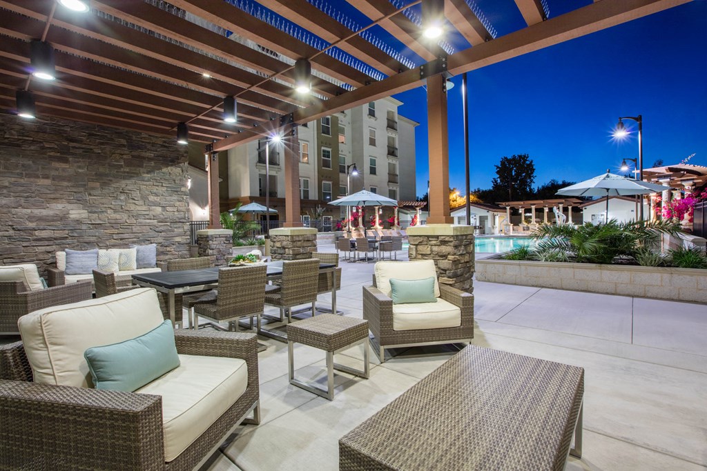 Amalfi Milpitas CA patio nighttime