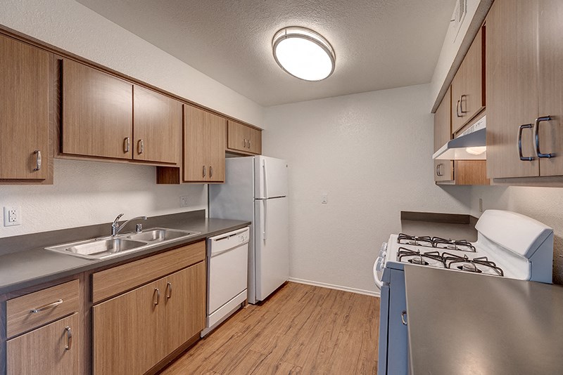 Kitchen Cabinets and Counters at VINE BY VINTAGE Apartments, Lompoc