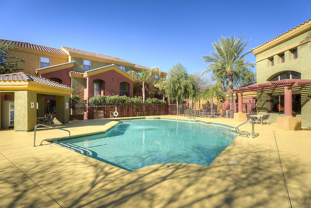 a swimming pool in the middle of a building