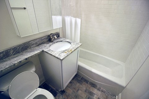 Updated Bathroom at 14 West Elm Apartments, Chicago, 60610