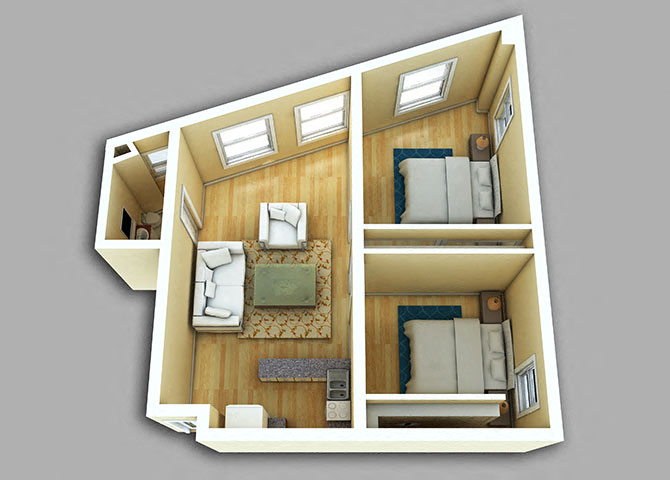 2 Bedroom - Model 01