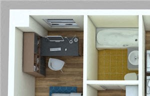 1 Bed, 2 Bath #203