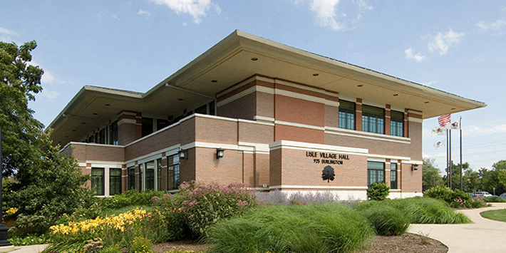 a building with a sign on the front of it