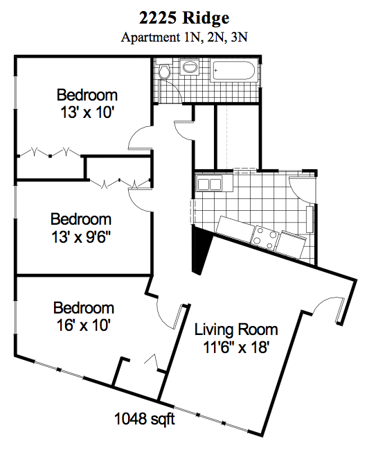 3 Bedroom, 1 Bath