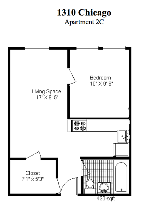 1310 Chicago Avenue Studio-1 Bed Apartment, Main Street for Rent - Photo Gallery 18