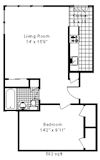 1 Bedroom, 1 Bath