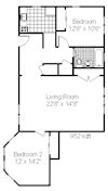 2 Bedroom, 1 Bath