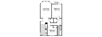 2 Bedroom, 1 Bath