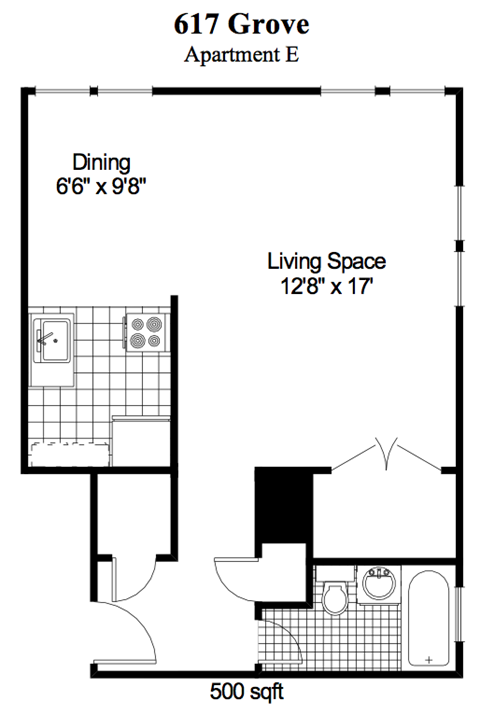 617 Grove Street Studio-1 Bed Apartment, Downtown for Rent - Photo Gallery 20