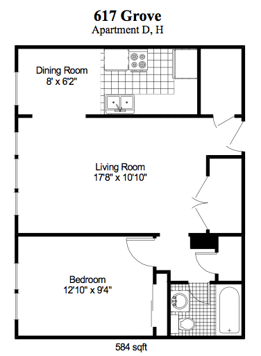 617 Grove Street Studio-1 Bed Apartment, Downtown for Rent - Photo Gallery 19