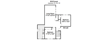 2 Bedroom, 1 Bath