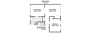 2 Bedroom, 1 Bath