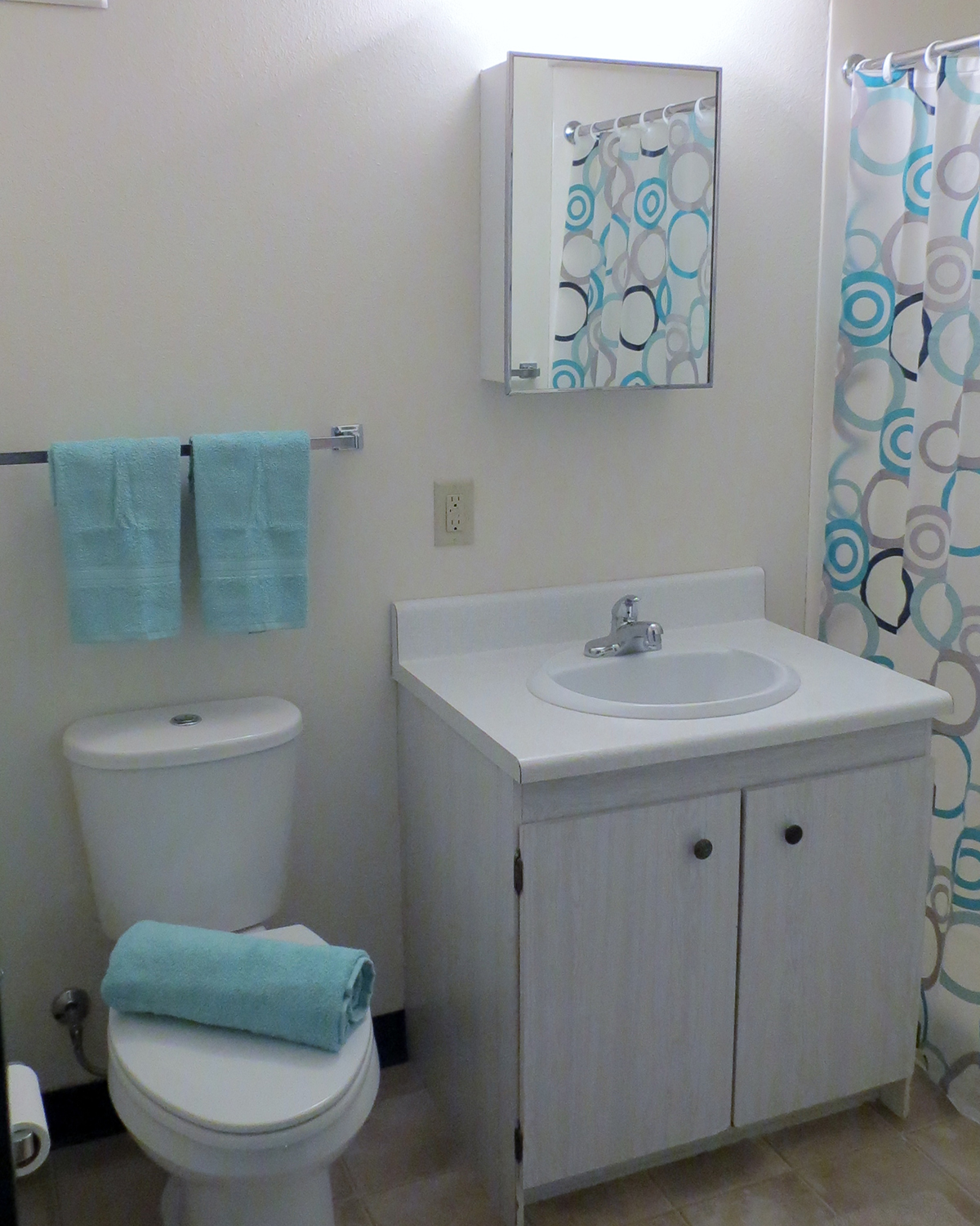 a bathroom with a sink toilet and a mirror