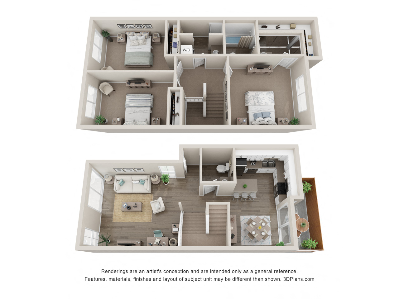 Three Bedroom Townhome