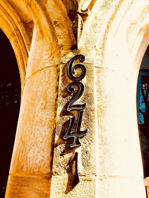 a number on the side of a building