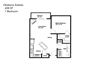 One bedroom, one bathroom
