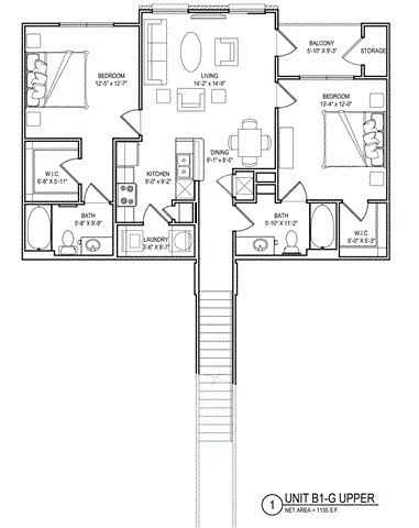 2 bed 2 bath E at Audubon Park Apartment Homes, Louisiana