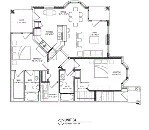 2 bed 2 bath K at Audubon Park Apartment Homes, Louisiana