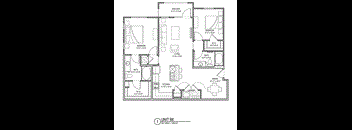 2 bed 2 bath C Floor Plans at Audubon Park Apartment Homes, LA