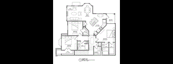 3 bed 2 bath D Floor Plans at Audubon Park Apartment Homes, Louisiana, 70791