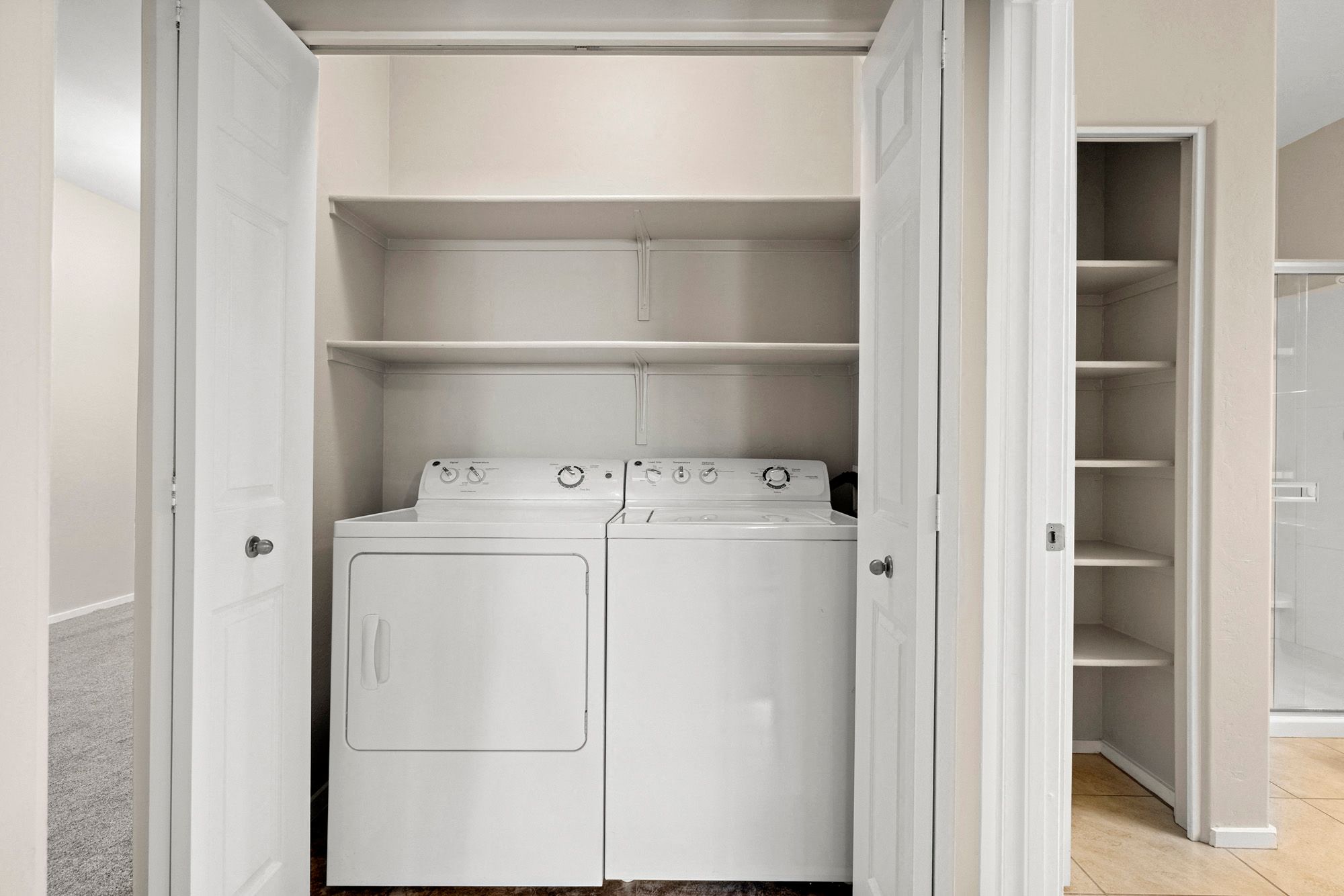 Laundry, Washer, Dryer, Storage