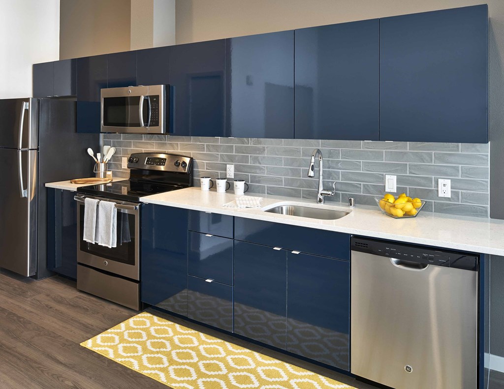 The Bowman Seattle WA Blue Kitchen