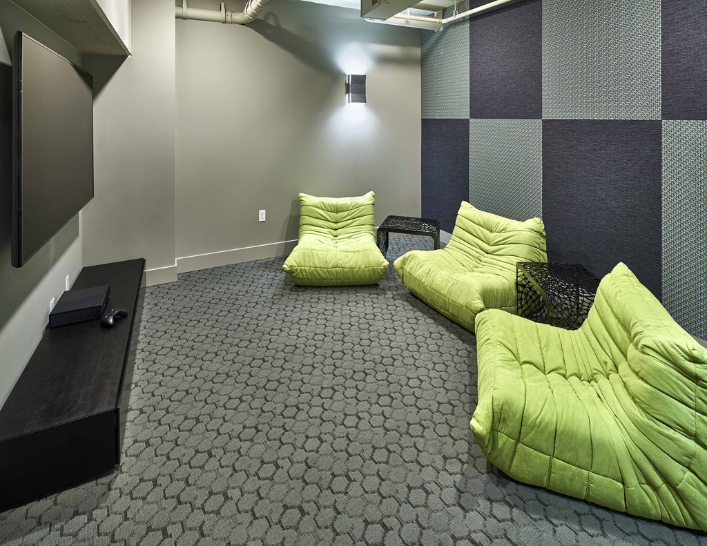 The Bowman Seattle WA Green chairs