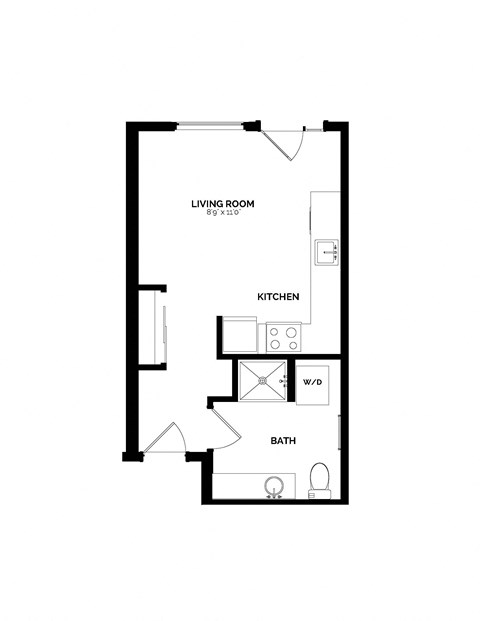 Bowman Seattle WA S-2a Studio 420 Sq Ft