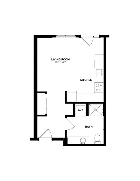 Bowman Seattle WA S-2b Studio 470 Sq Ft