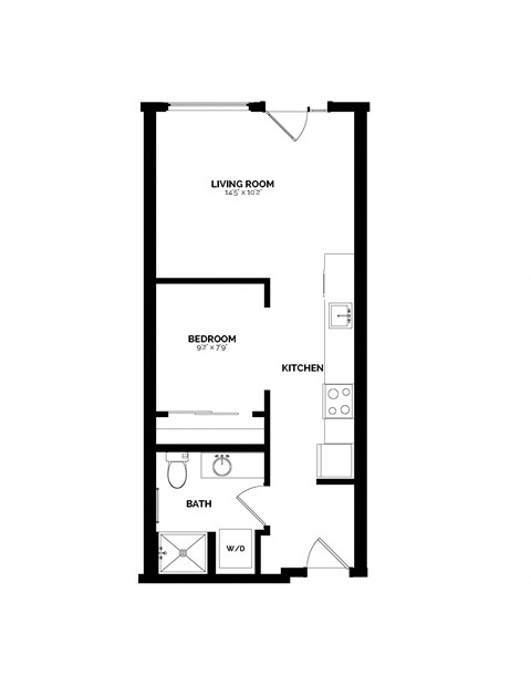 Bowman Seattle WA A-1 1 Bedroom 508 Sq Ft