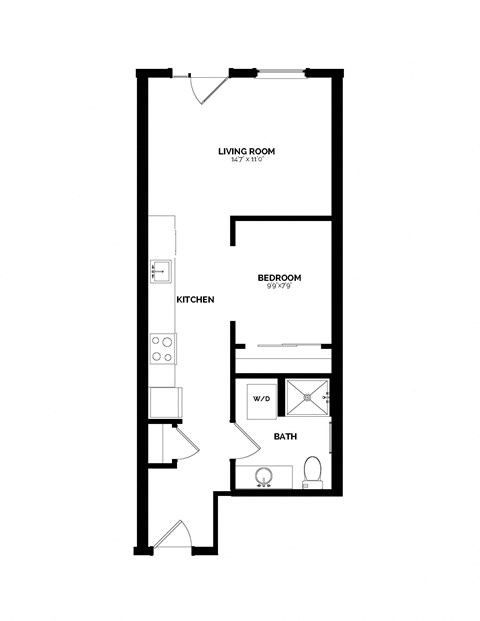 Bowman Seattle WA A-14 1 Bedroom 545 Sq Ft