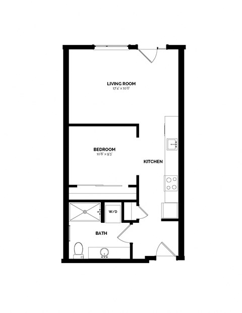 Bowman Seattle WA A-2 1 Bedroom 609 Sq Ft