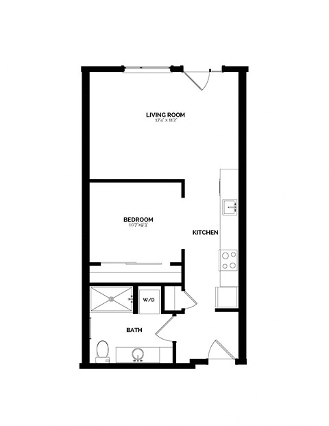 Bowman Seattle WA A-2a 1 Bedroom 619 Sq Ft