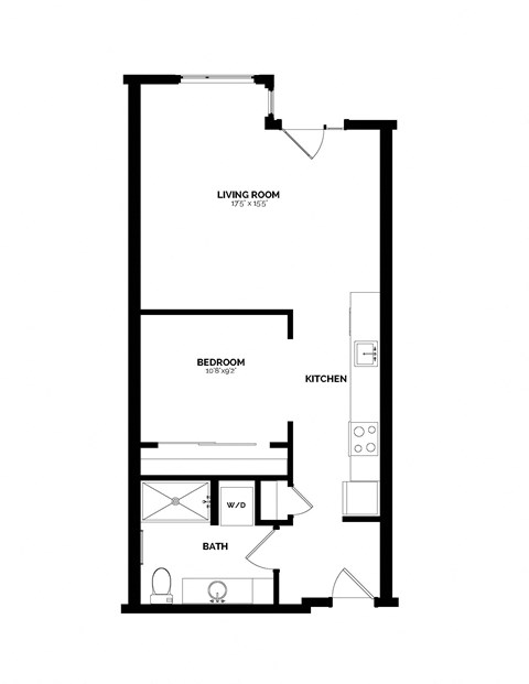 Bowman Seattle WA A-3 1 Bedroom 660 Sq Ft