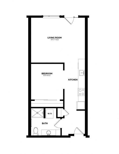 Bowman Seattle WA A-5a 1 Bedroom 691 Sq Ft