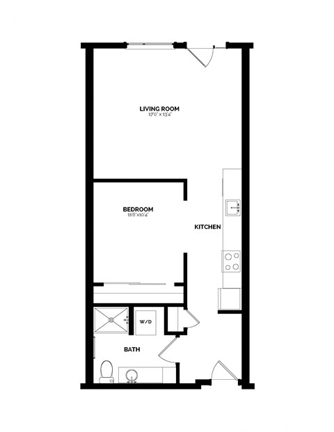 Bowman Seattle WA A-5 1 Bedroom 696 Sq Ft