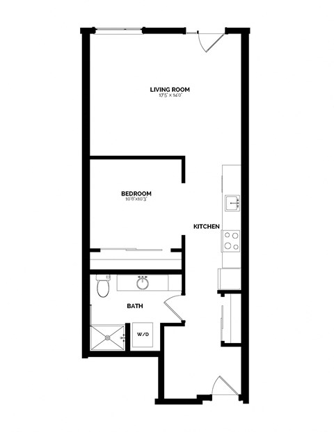 Bowman Seattle WA A-9 1 Bedroom 712 Sq Ft