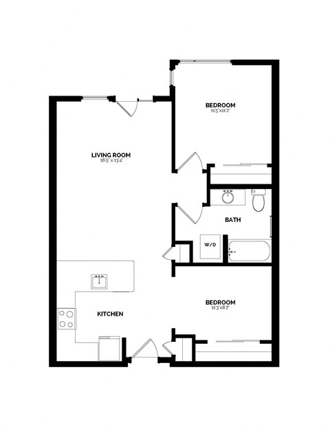Bowman Seattle WA B-2 1 Bedroom 917 Sq Ft option 1