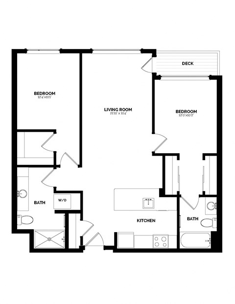 Bowman Seattle WA B-3 2 Bedroom 1026 Sq Ft