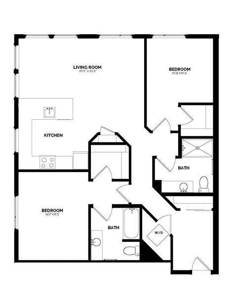 Bowman Seattle WA B-4 2 Bedroom 1173 Sq Ft