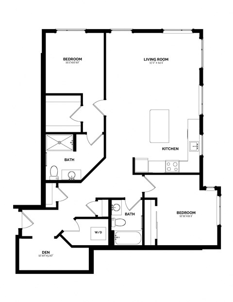 Bowman Seattle WA B-9 2 Bedroom 1283 Sq Ft