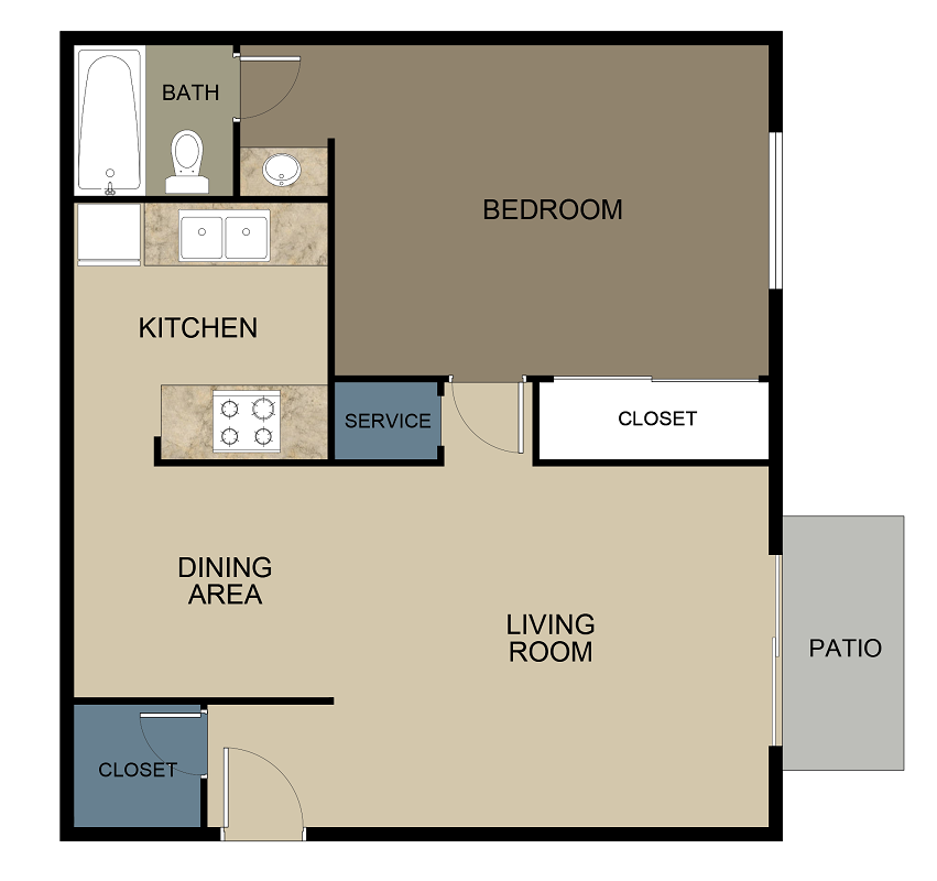 Floor Plans of Mimosa Place Apartments in Lafayette, LA