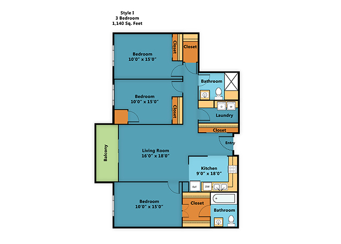 Three Bedroom Two Bathroom